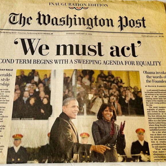 The Washington Post Other - OBAMA INAUGURATION SPECIAL EDITION - JANUARY 22, 2013 (THE WASHINGTON POST)